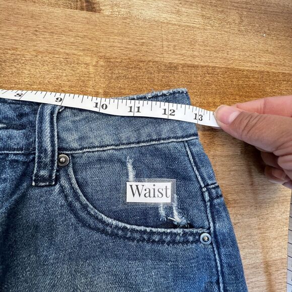 One x One Teaspoon High Waist Bonita Raw Hem Distressed Jean Shorts Sz 24 - Picture 10 of 13